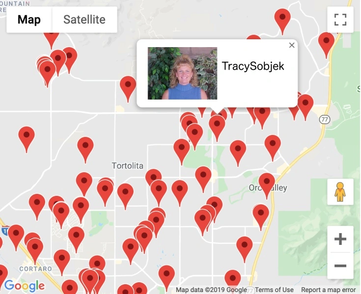 Track church visitors on a map