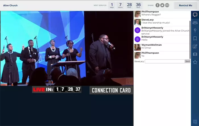 Live stream for churches platform