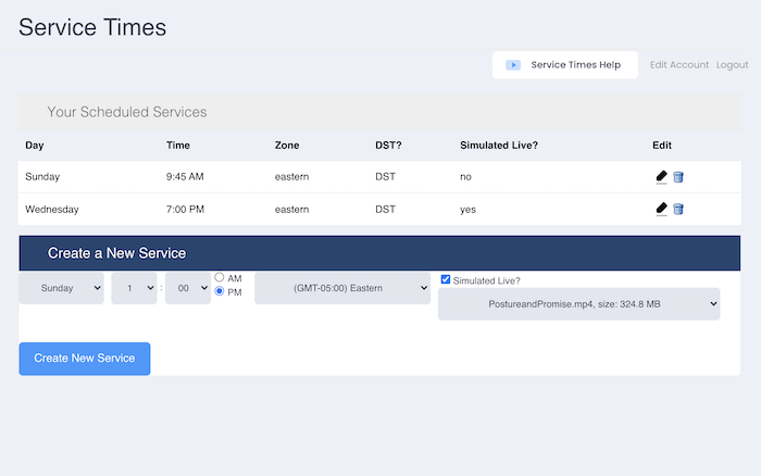 Setup Simulated Live