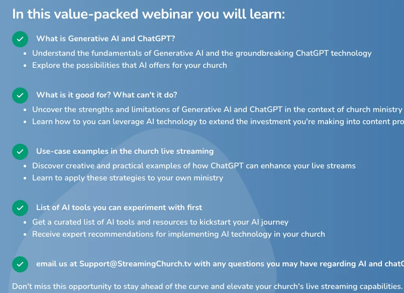 StreamingChurch.tv Webinar